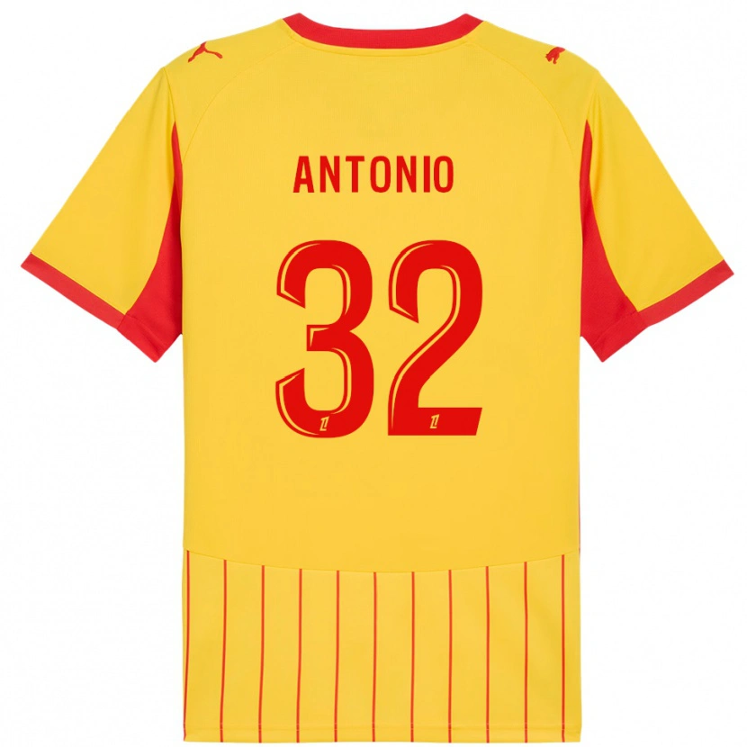 Danxen Pánské Kyllian Antonio #32 Žlutá Červená Domů Hráčské Dresy 2025/26 Dres