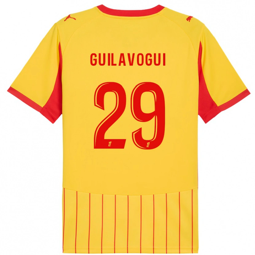 Danxen Pánské Morgan Guilavogui #29 Žlutá Červená Domů Hráčské Dresy 2025/26 Dres