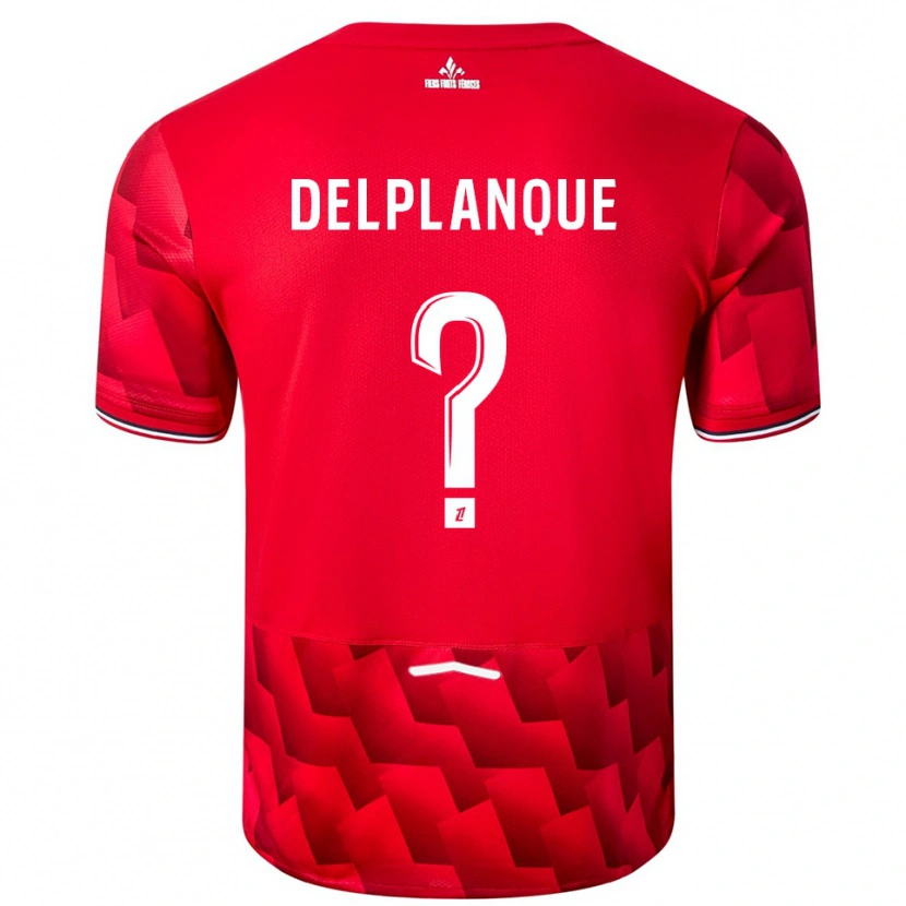 Danxen Pánské Gaël Delplanque #0 Červená Bílá Domů Hráčské Dresy 2025/26 Dres