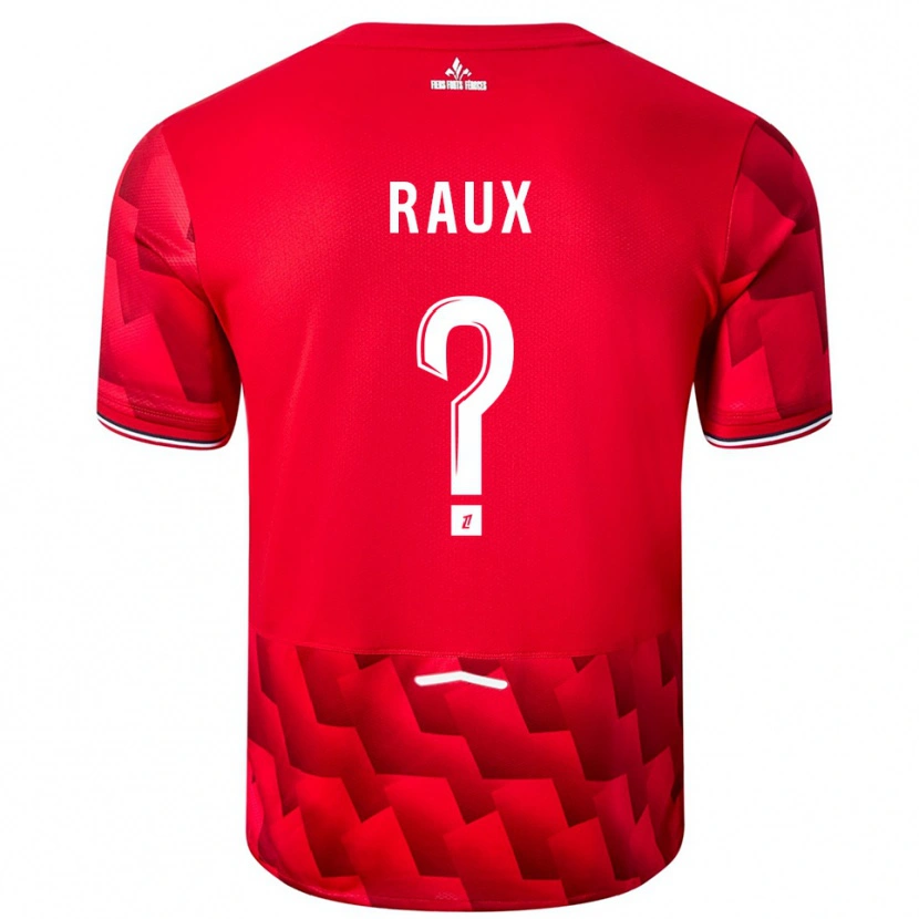 Danxen Pánské Jules Raux #0 Červená Bílá Domů Hráčské Dresy 2025/26 Dres