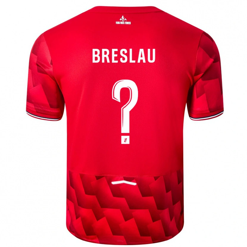 Danxen Pánské Jessy Breslau #0 Červená Bílá Domů Hráčské Dresy 2025/26 Dres