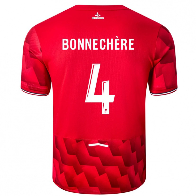 Danxen Pánské Victor Bonnechère #4 Červená Bílá Domů Hráčské Dresy 2025/26 Dres
