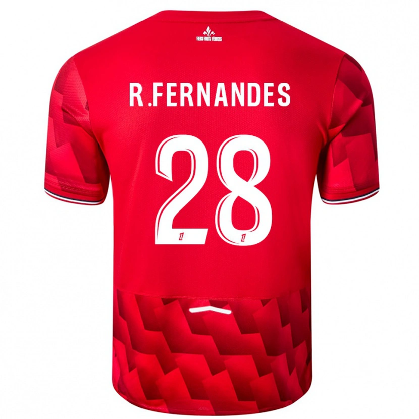 Danxen Pánské Rafael Fernandes #28 Červená Bílá Domů Hráčské Dresy 2025/26 Dres