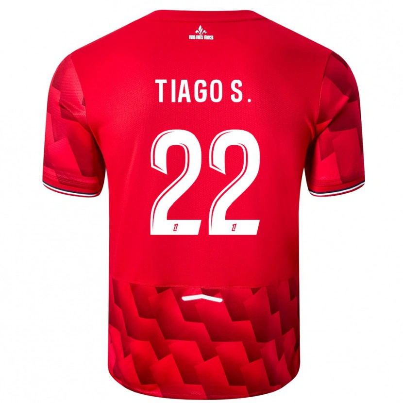 Danxen Pánské Tiago Santos #22 Červená Bílá Domů Hráčské Dresy 2025/26 Dres
