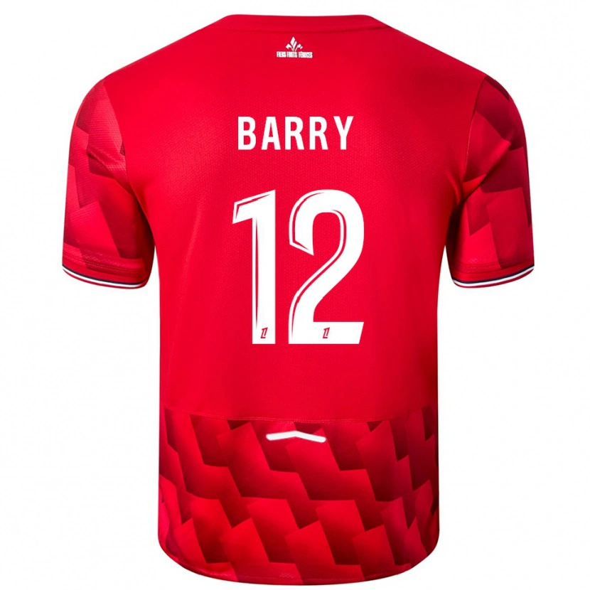 Danxen Pánské Léo Barry #12 Červená Bílá Domů Hráčské Dresy 2025/26 Dres