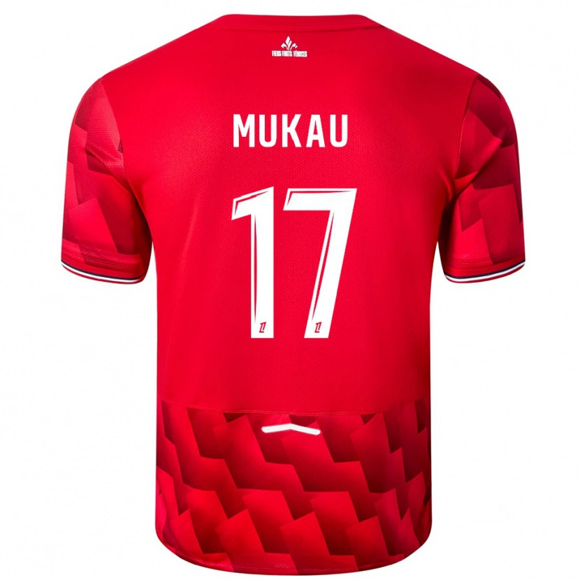 Danxen Pánské Ngal'ayel Mukau #17 Červená Bílá Domů Hráčské Dresy 2025/26 Dres