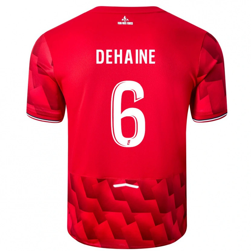 Danxen Pánské Axel Dehaine #6 Červená Bílá Domů Hráčské Dresy 2025/26 Dres