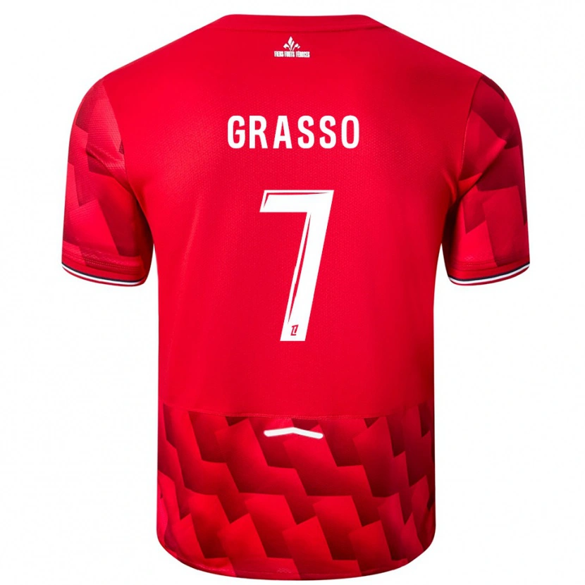 Danxen Pánské Enzo Grasso #7 Červená Bílá Domů Hráčské Dresy 2025/26 Dres