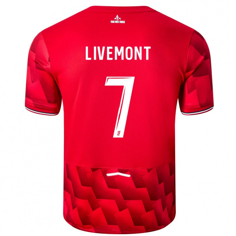 Danxen Pánské Antoine Livemont #7 Červená Bílá Domů Hráčské Dresy 2025/26 Dres