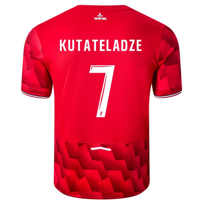 Danxen Pánské Alexandre Kutateladze #7 Červená Bílá Domů Hráčské Dresy 2025/26 Dres