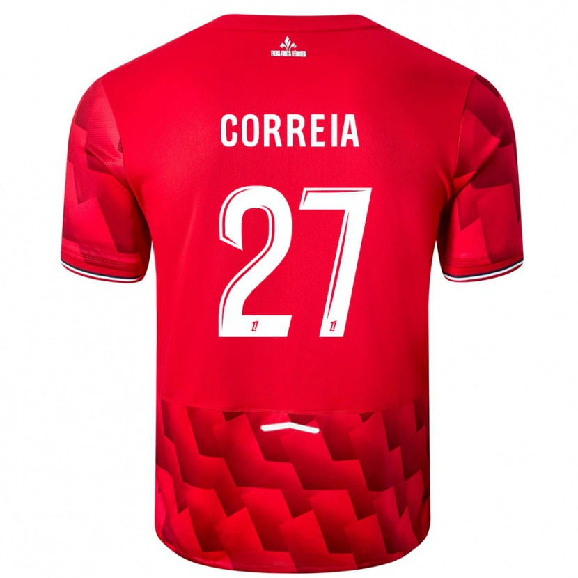 Danxen Pánské Félix Correia #27 Červená Bílá Domů Hráčské Dresy 2025/26 Dres