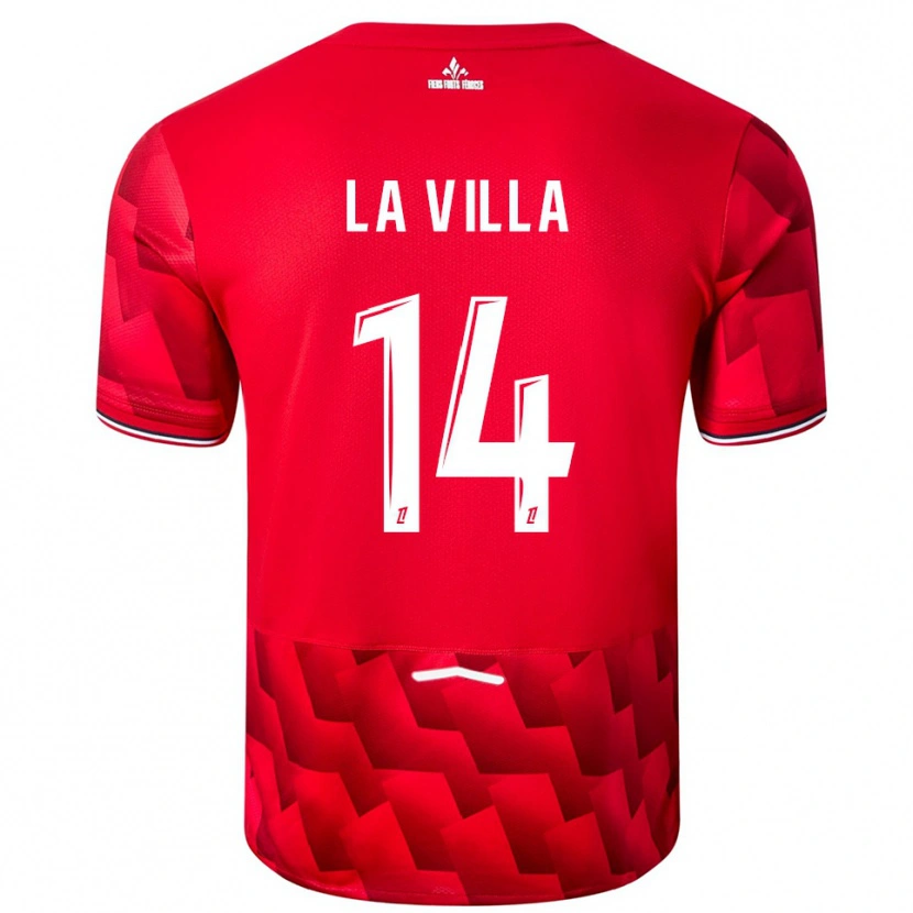 Danxen Pánské Caroline La Villa #14 Červená Bílá Domů Hráčské Dresy 2025/26 Dres