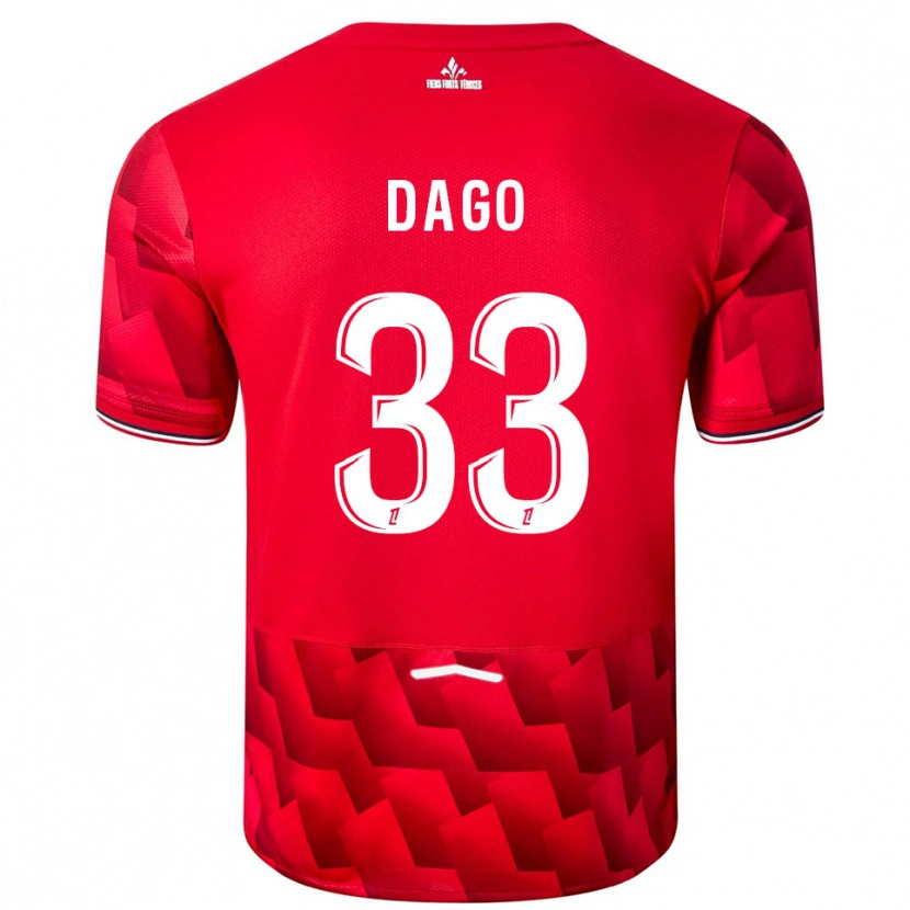 Danxen Pánské Trévis Dago #33 Červená Bílá Domů Hráčské Dresy 2025/26 Dres