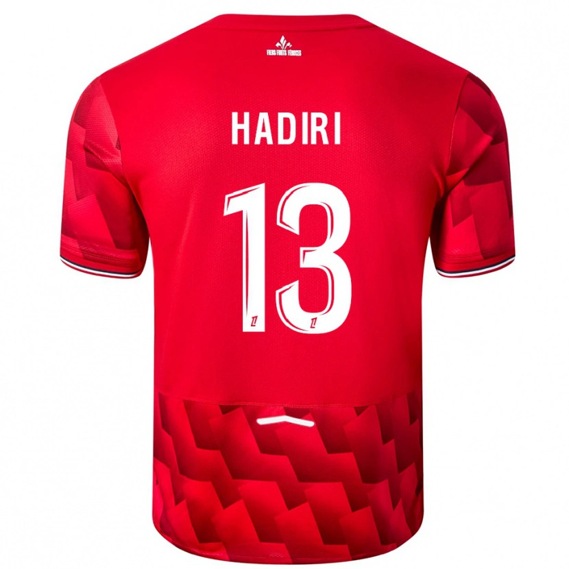 Danxen Pánské Elias Hadiri #13 Červená Bílá Domů Hráčské Dresy 2025/26 Dres