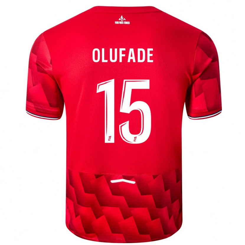 Danxen Pánské Kingsley Olufade #15 Červená Bílá Domů Hráčské Dresy 2025/26 Dres
