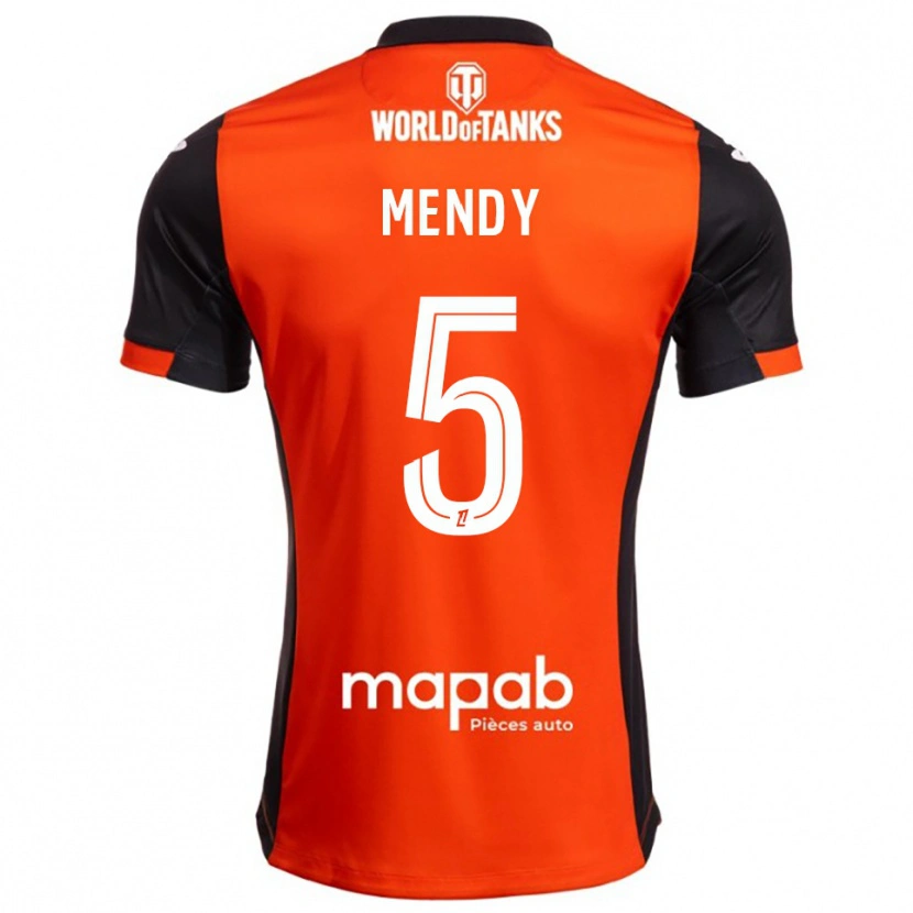 Danxen Pánské Benjamin Mendy #5 Černá Oranžová Domů Hráčské Dresy 2025/26 Dres