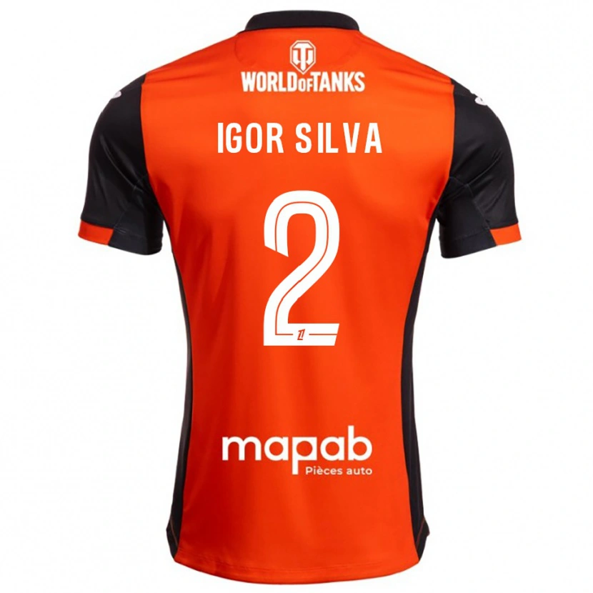 Danxen Pánské Igor Silva #2 Černá Oranžová Domů Hráčské Dresy 2025/26 Dres