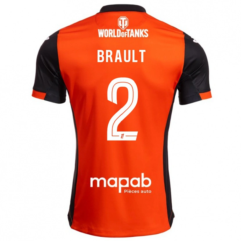 Danxen Pánské Matis Brault #2 Černá Oranžová Domů Hráčské Dresy 2025/26 Dres