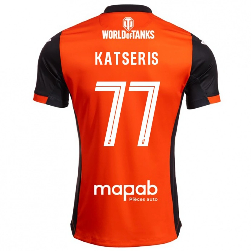 Danxen Pánské Panos Katseris #77 Černá Oranžová Domů Hráčské Dresy 2025/26 Dres