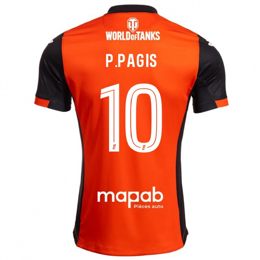 Danxen Pánské Pablo Pagis #10 Černá Oranžová Domů Hráčské Dresy 2025/26 Dres