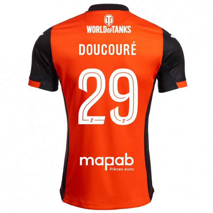 Danxen Pánské Siriné Doucouré #29 Černá Oranžová Domů Hráčské Dresy 2025/26 Dres