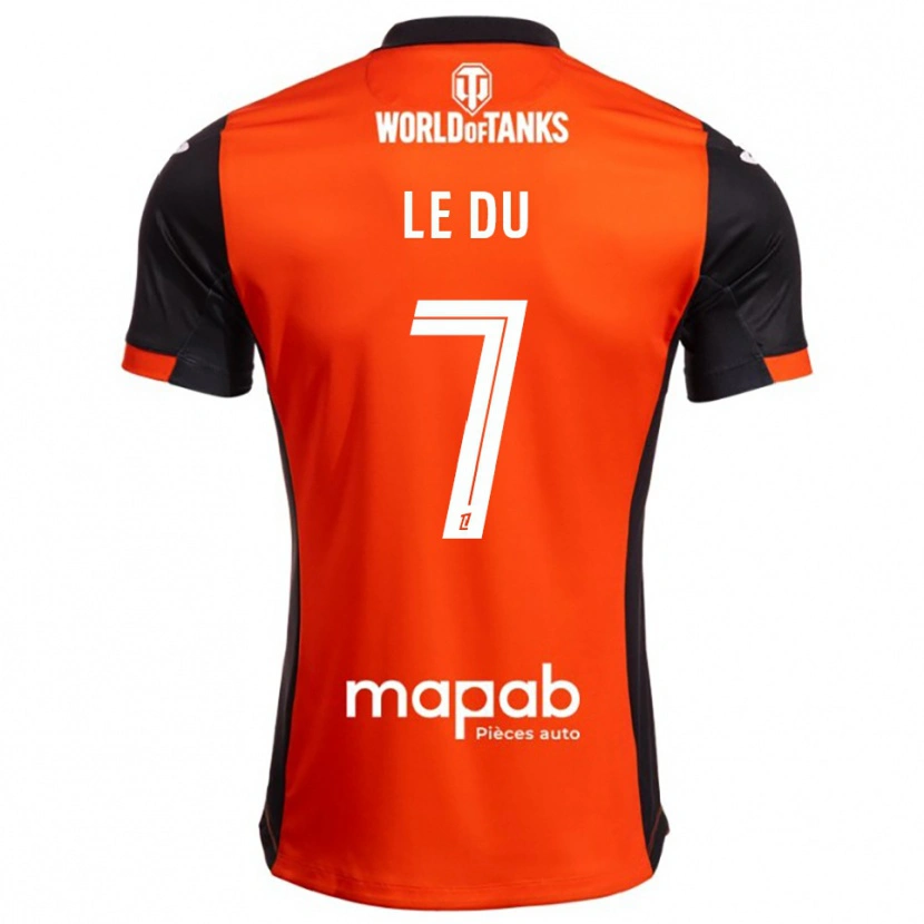 Danxen Pánské Océane Le Du #7 Černá Oranžová Domů Hráčské Dresy 2025/26 Dres