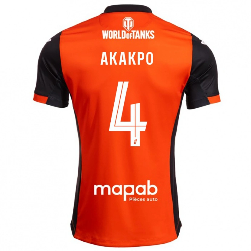 Danxen Pánské Izak Akakpo #4 Černá Oranžová Domů Hráčské Dresy 2025/26 Dres
