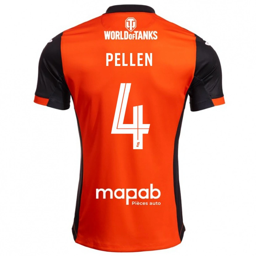 Danxen Pánské Louise Pellen #4 Černá Oranžová Domů Hráčské Dresy 2025/26 Dres