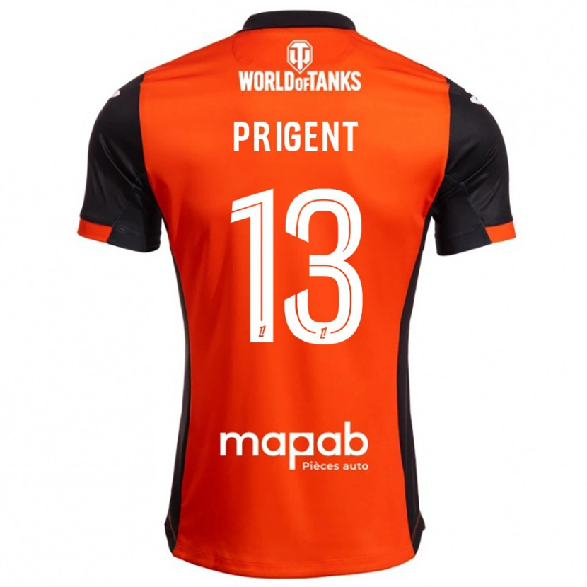 Danxen Pánské Matéo Prigent #13 Černá Oranžová Domů Hráčské Dresy 2025/26 Dres