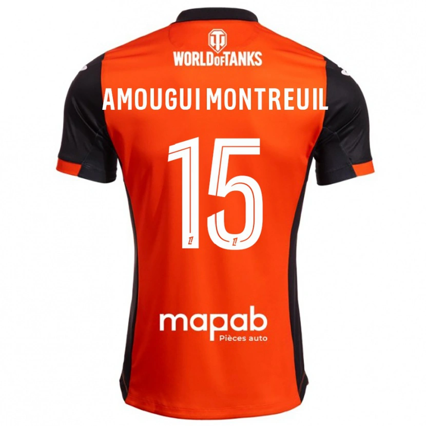 Danxen Pánské Maceo Amougui Montreuil #15 Černá Oranžová Domů Hráčské Dresy 2025/26 Dres