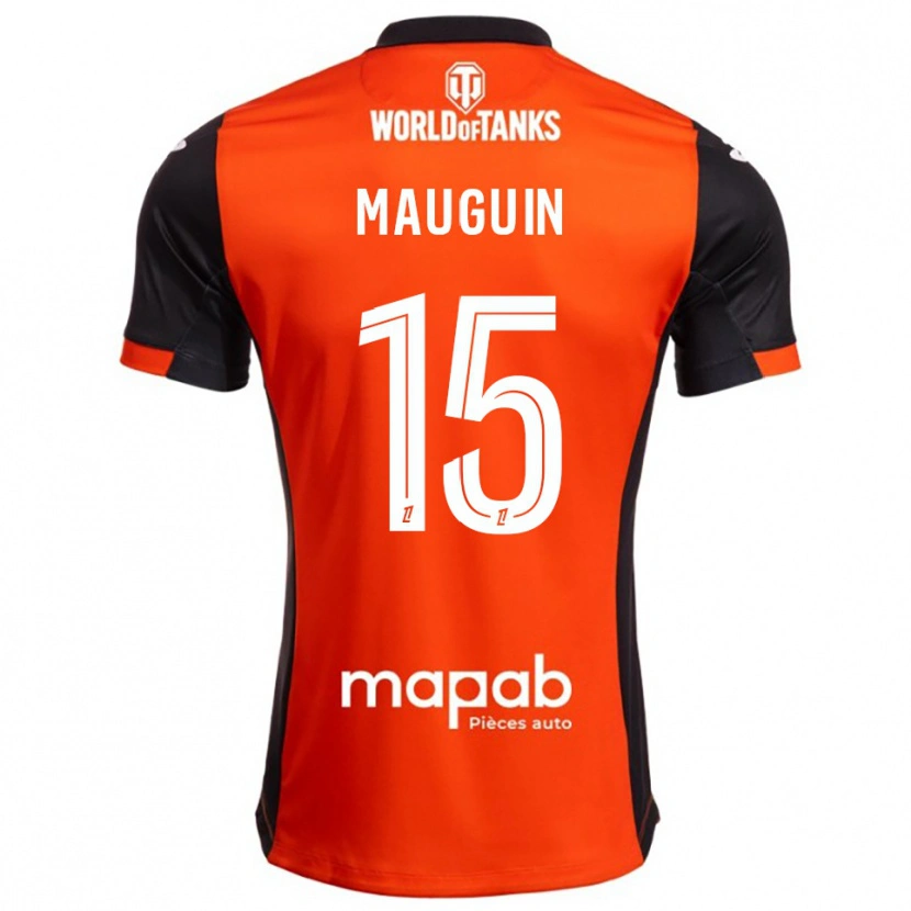 Danxen Pánské Alexiane Mauguin #15 Černá Oranžová Domů Hráčské Dresy 2025/26 Dres