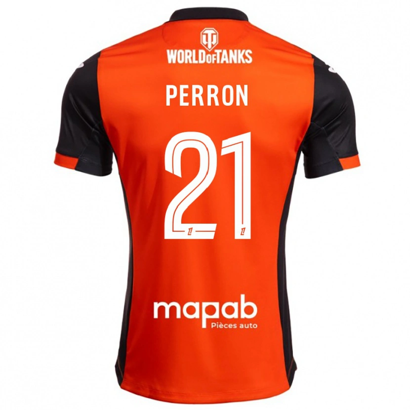 Danxen Pánské Angéline Perron #21 Černá Oranžová Domů Hráčské Dresy 2025/26 Dres