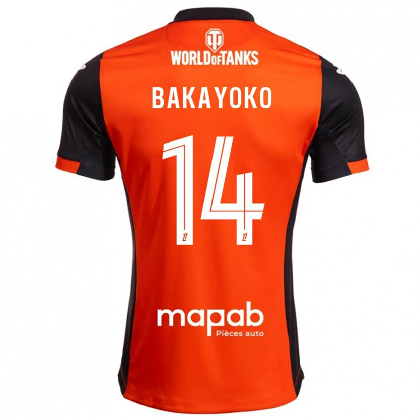 Danxen Pánské Tiemoué Bakayoko #14 Černá Oranžová Domů Hráčské Dresy 2025/26 Dres