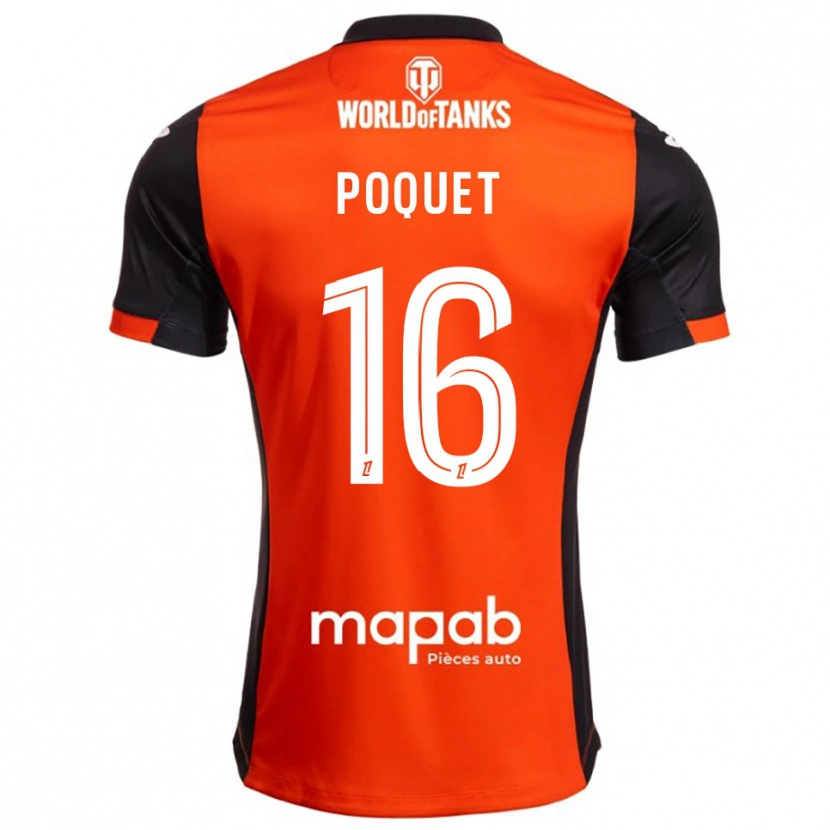 Danxen Pánské Camille Poquet #16 Černá Oranžová Domů Hráčské Dresy 2025/26 Dres