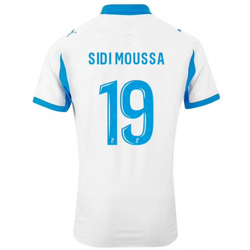 Danxen Pánské Salima Sidi Moussa #19 Bílá Nebesky Modrá Domů Hráčské Dresy 2025/26 Dres