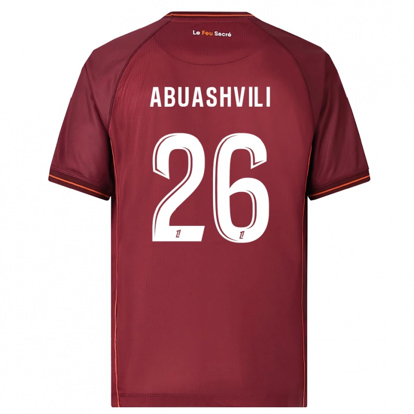 Danxen Pánské Giorgi Abuashvili #26 Burgundská Bílá Domů Hráčské Dresy 2025/26 Dres