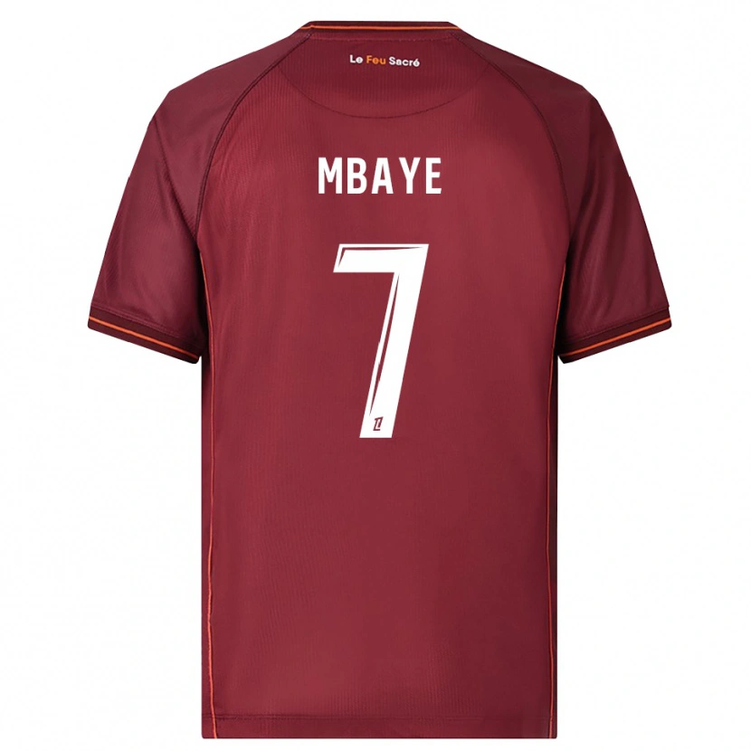 Danxen Pánské Malick Mbaye #7 Burgundská Bílá Domů Hráčské Dresy 2025/26 Dres