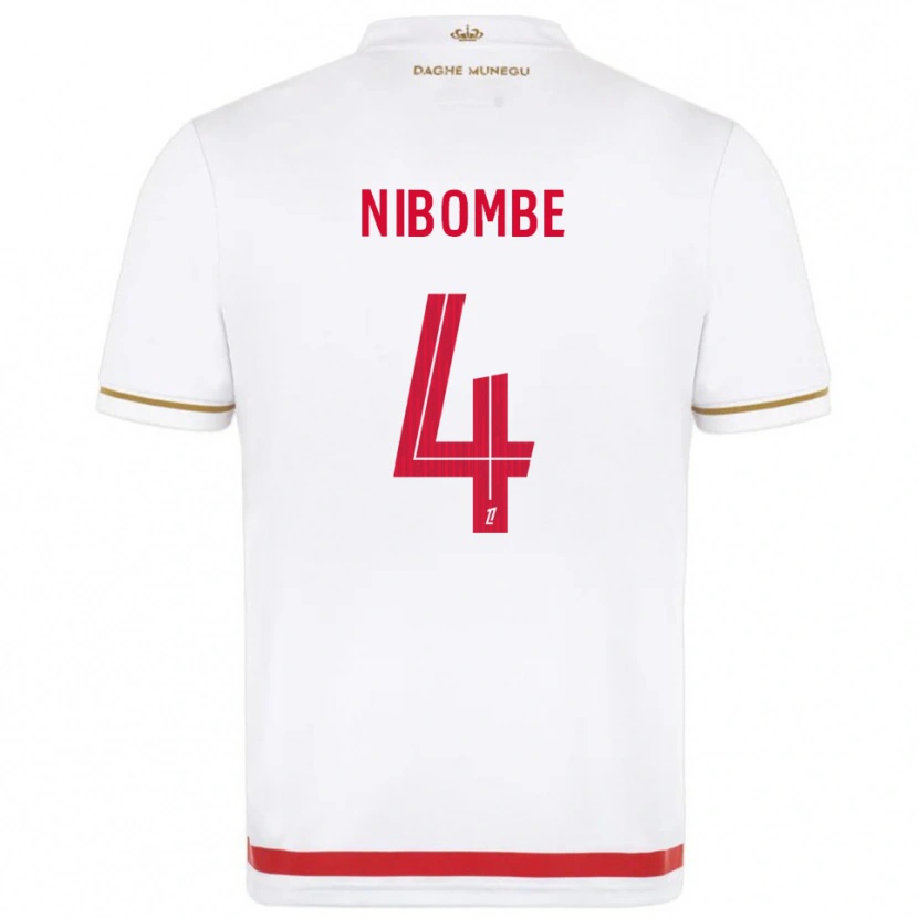 Danxen Pánské Samuel Nibombe #4 Červená Bílá Domů Hráčské Dresy 2025/26 Dres