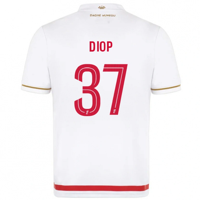 Danxen Pánské Edan Diop #37 Červená Bílá Domů Hráčské Dresy 2025/26 Dres