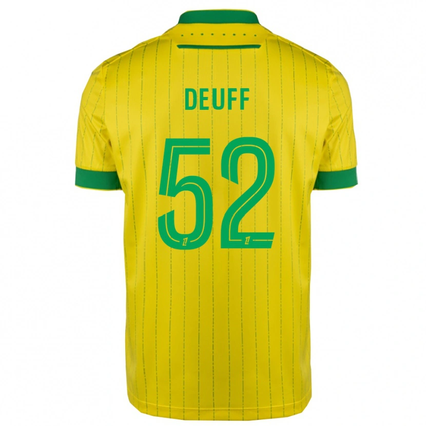 Danxen Pánské Bahmed Deuff #52 Žlutá Zelená Domů Hráčské Dresy 2025/26 Dres