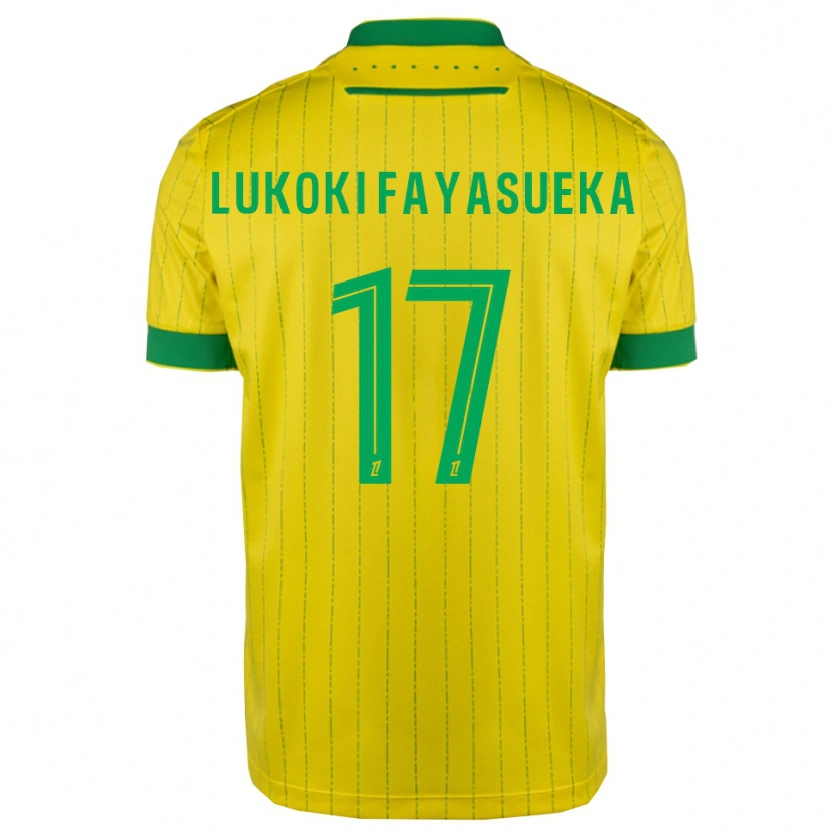 Danxen Pánské Kévin Lukoki Fayasueka #17 Žlutá Zelená Domů Hráčské Dresy 2025/26 Dres