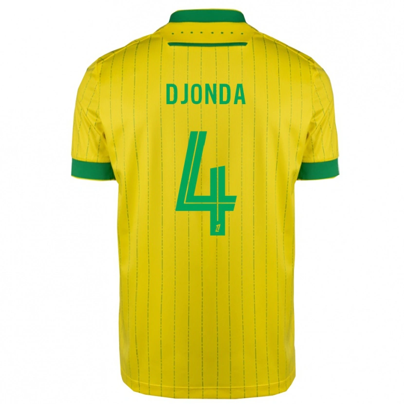 Danxen Pánské Christian Djonda #4 Žlutá Zelená Domů Hráčské Dresy 2025/26 Dres