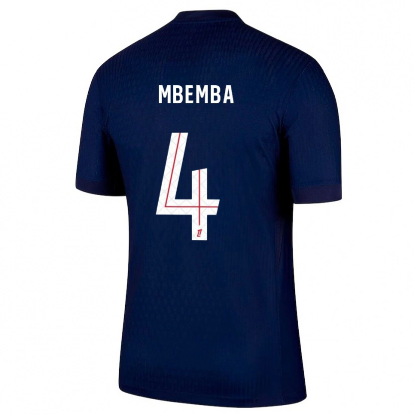 Danxen Pánské Stanislas Mbemba #4 Tmavě Modrá Červená Domů Hráčské Dresy 2025/26 Dres