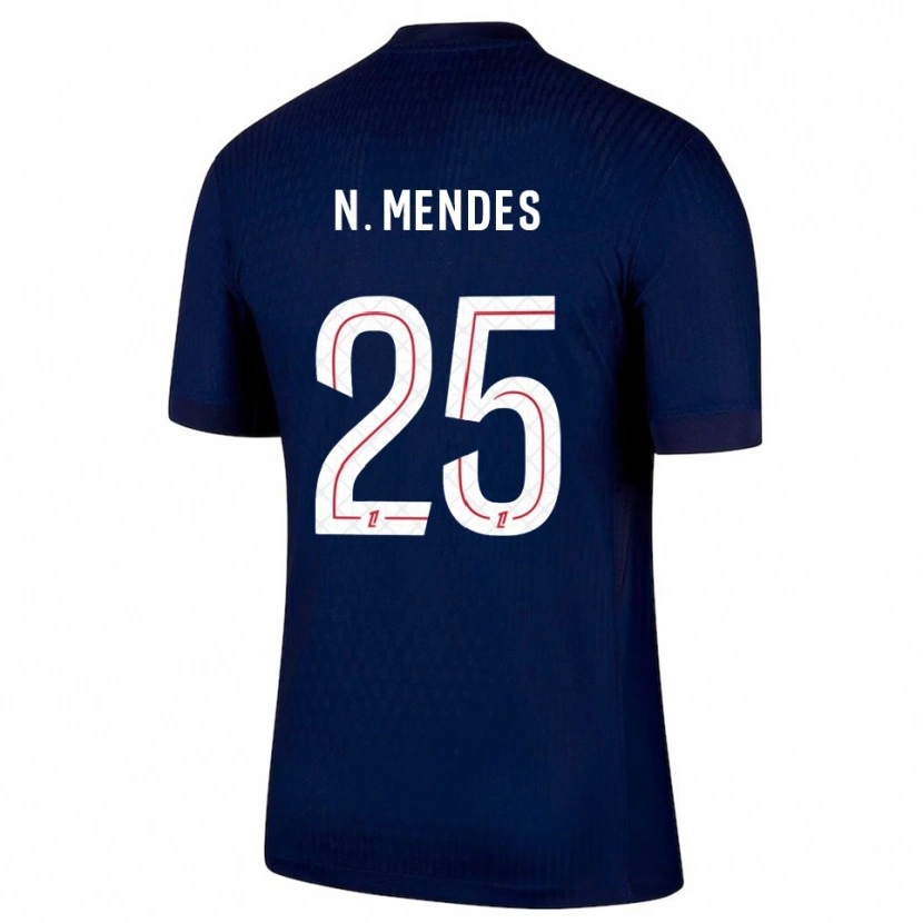 Danxen Pánské Nuno Mendes #25 Tmavě Modrá Červená Domů Hráčské Dresy 2025/26 Dres