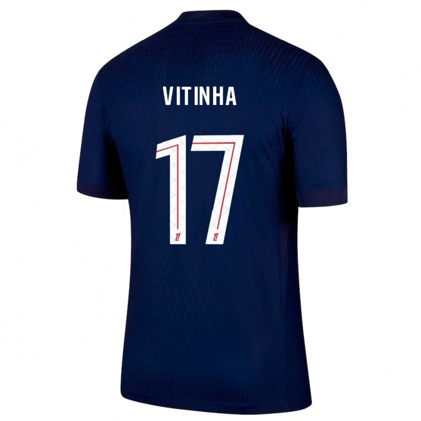 Danxen Pánské Vitinha #17 Tmavě Modrá Červená Domů Hráčské Dresy 2025/26 Dres