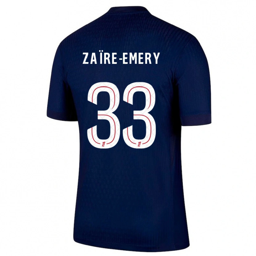 Danxen Pánské Warren Zaïre-Emery #33 Tmavě Modrá Červená Domů Hráčské Dresy 2025/26 Dres