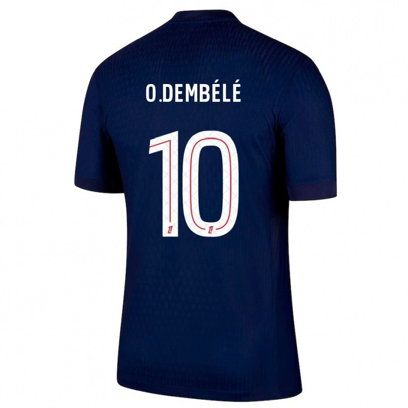 Danxen Pánské Ousmane Dembélé #10 Tmavě Modrá Červená Domů Hráčské Dresy 2025/26 Dres