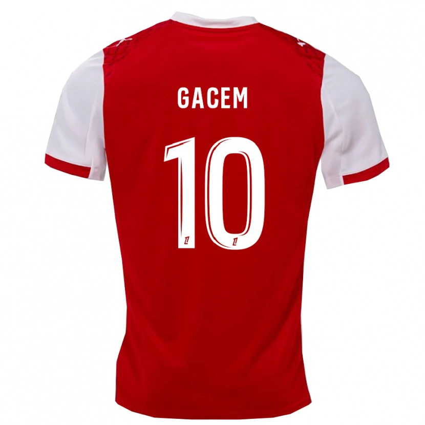 Danxen Pánské Yacine Gacem #10 Červená Bílá Domů Hráčské Dresy 2025/26 Dres