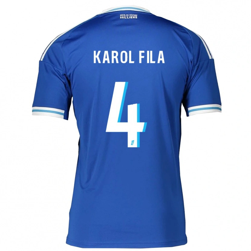 Danxen Pánské Karol Fila #4 Modrá Bílá Domů Hráčské Dresy 2025/26 Dres