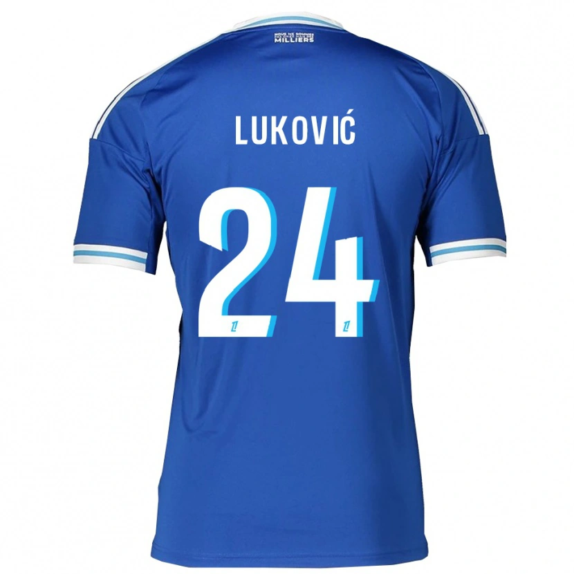 Danxen Pánské Milos Lukovic #24 Modrá Bílá Domů Hráčské Dresy 2025/26 Dres